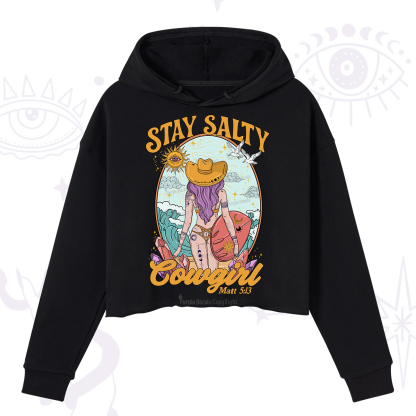 Purplehecate Stay Salty Cowgirl Crop Hoodie