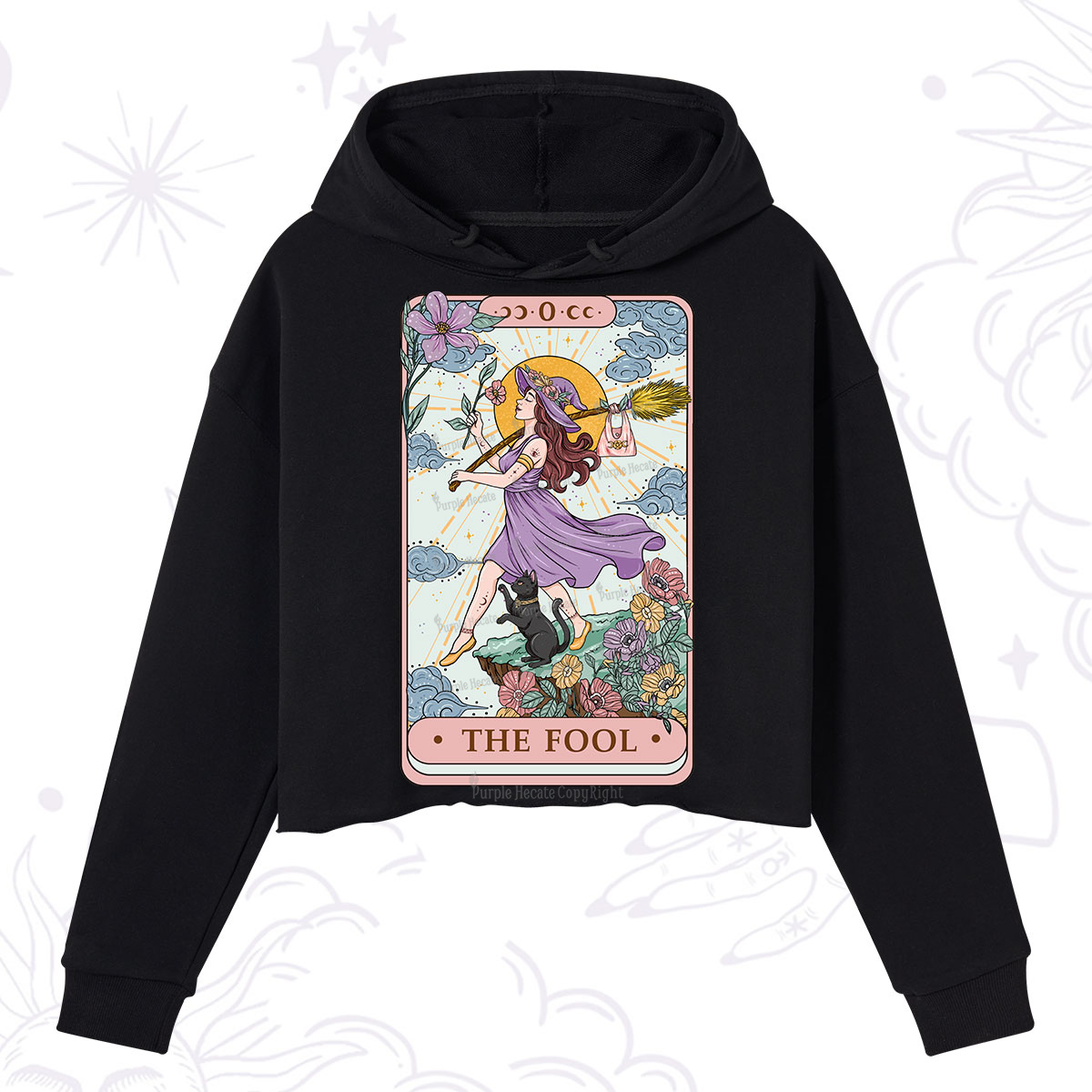 Purplehecate The Witchling Fool Tarot Crop Hoodie