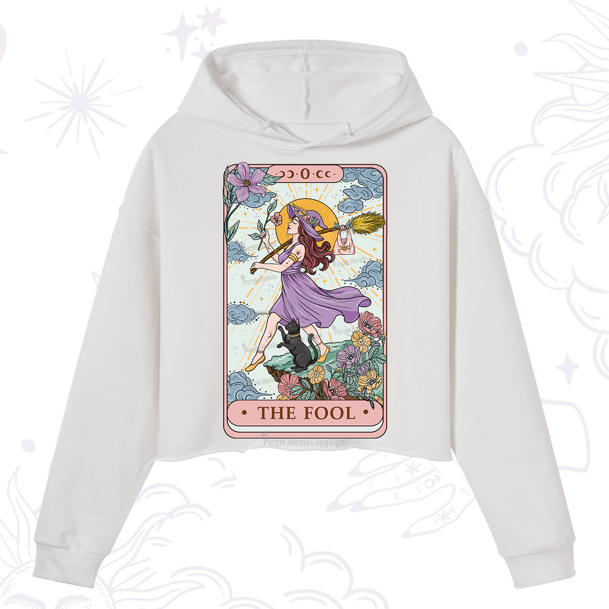 Purplehecate The Witchling Fool Tarot Crop Hoodie