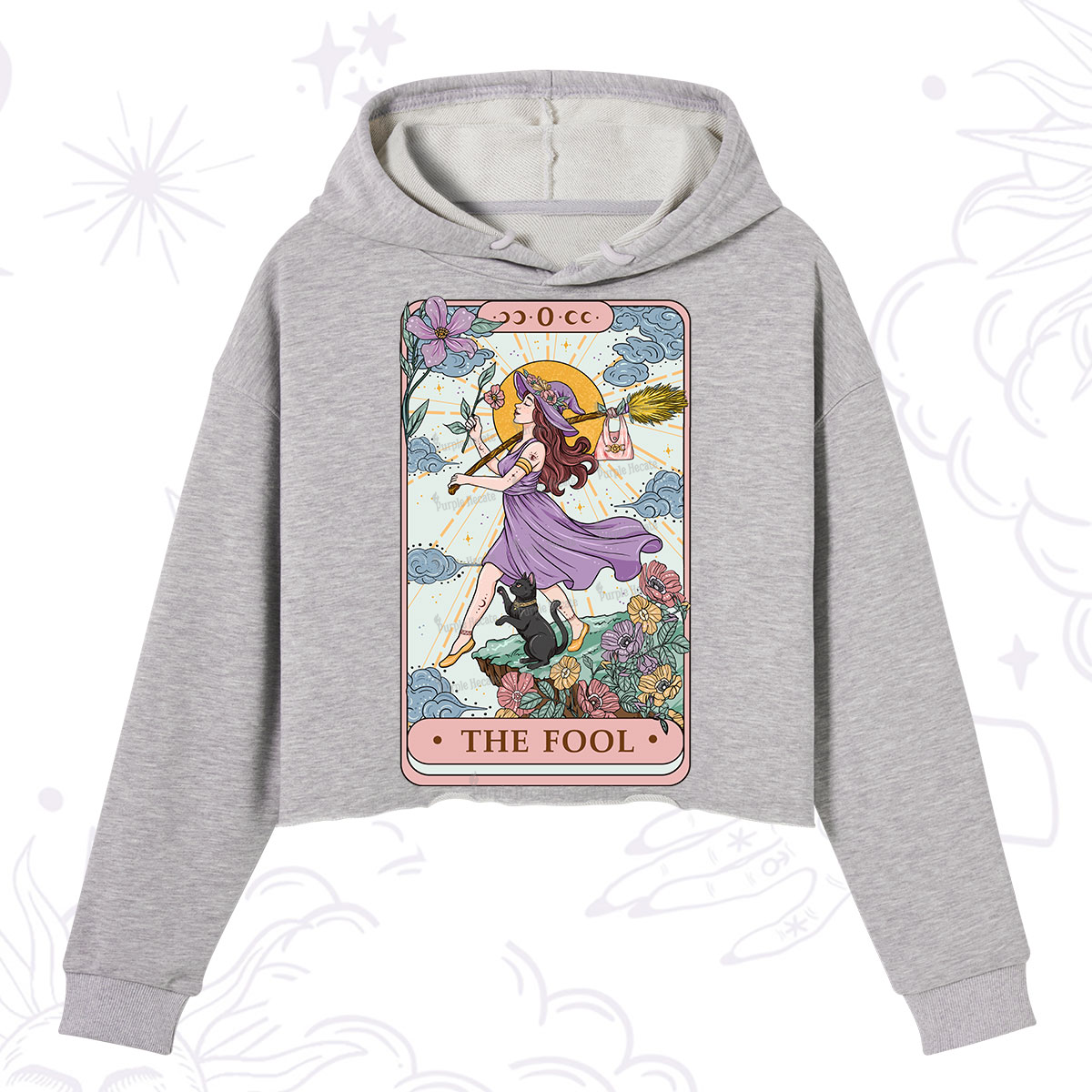 Purplehecate The Witchling Fool Tarot Crop Hoodie