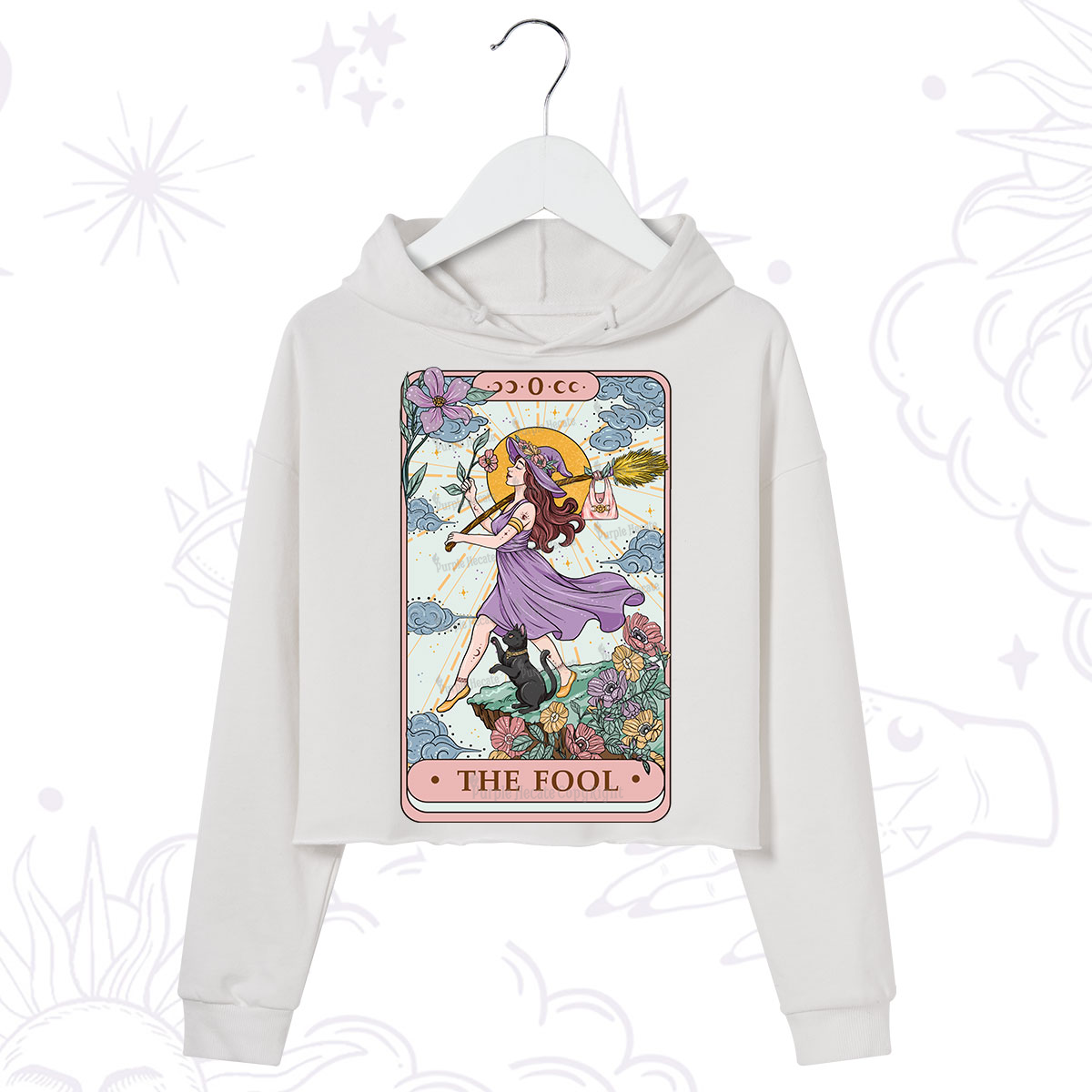 Purplehecate The Witchling Fool Tarot Crop Hoodie