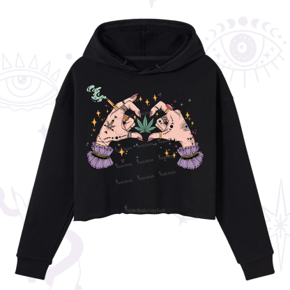 Purplehecate You're Never Alone If You Have Weed Crop Hoodie