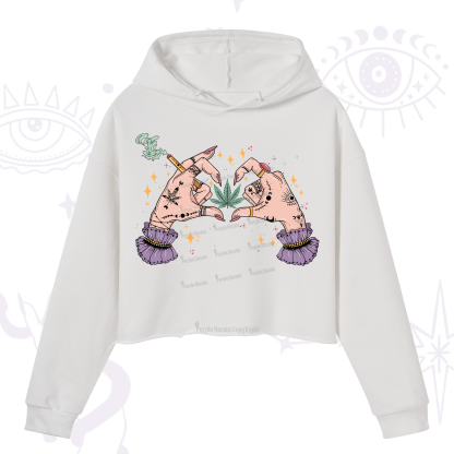 Purplehecate You're Never Alone If You Have Weed Crop Hoodie