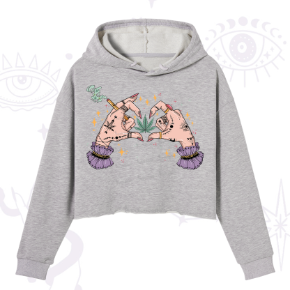 Purplehecate You're Never Alone If You Have Weed Crop Hoodie
