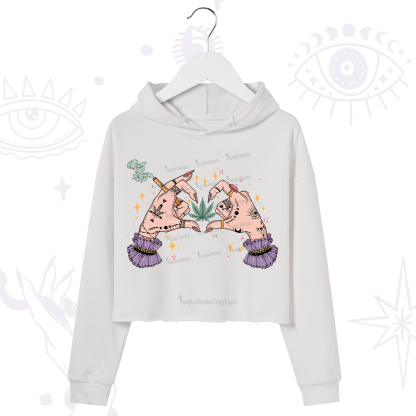 Purplehecate You're Never Alone If You Have Weed Crop Hoodie