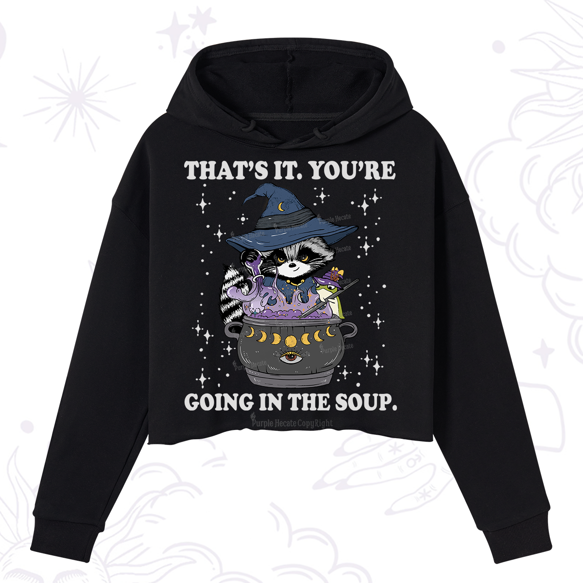 Purplehecate That's It You're Going In The Soup Crop Hoodie