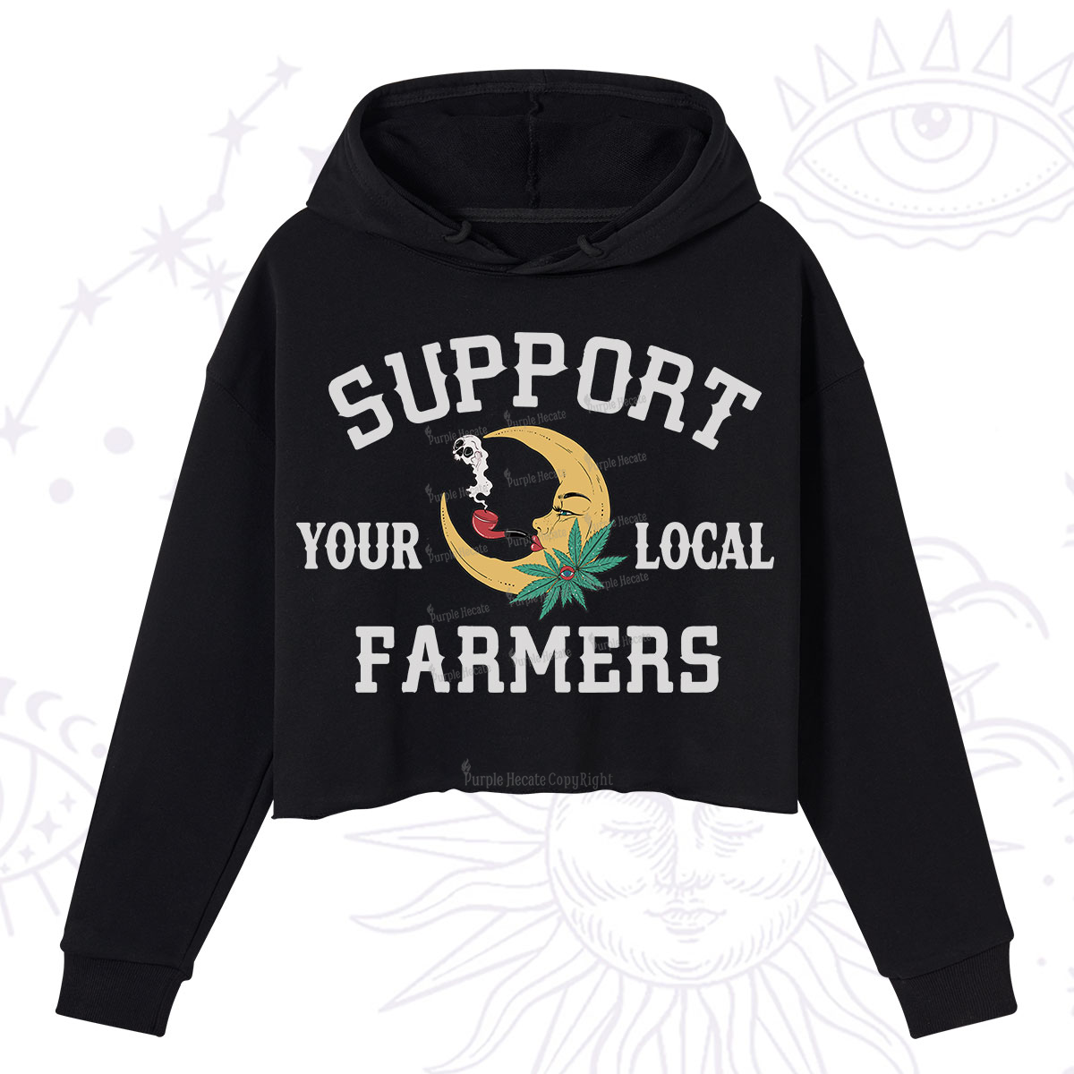 Purplehecate Support Your Local Farmer Crop Hoodie