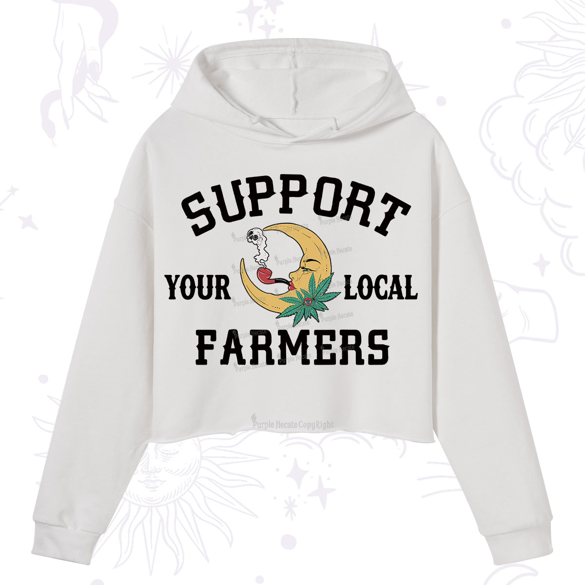 Purplehecate Support Your Local Farmer Crop Hoodie