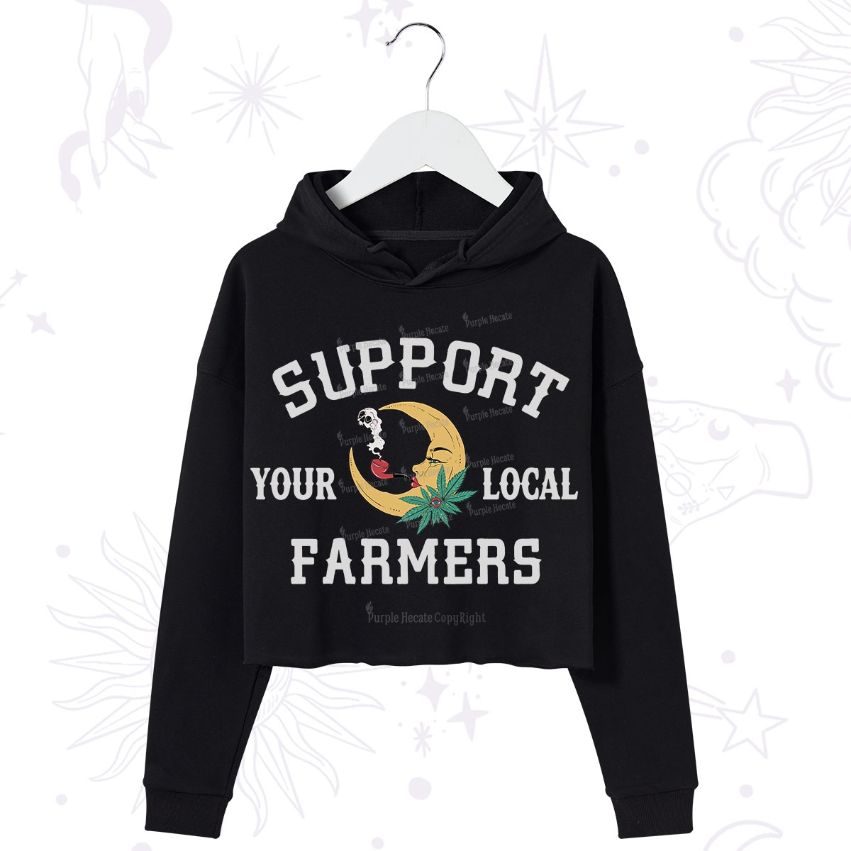 Purplehecate Support Your Local Farmer Crop Hoodie
