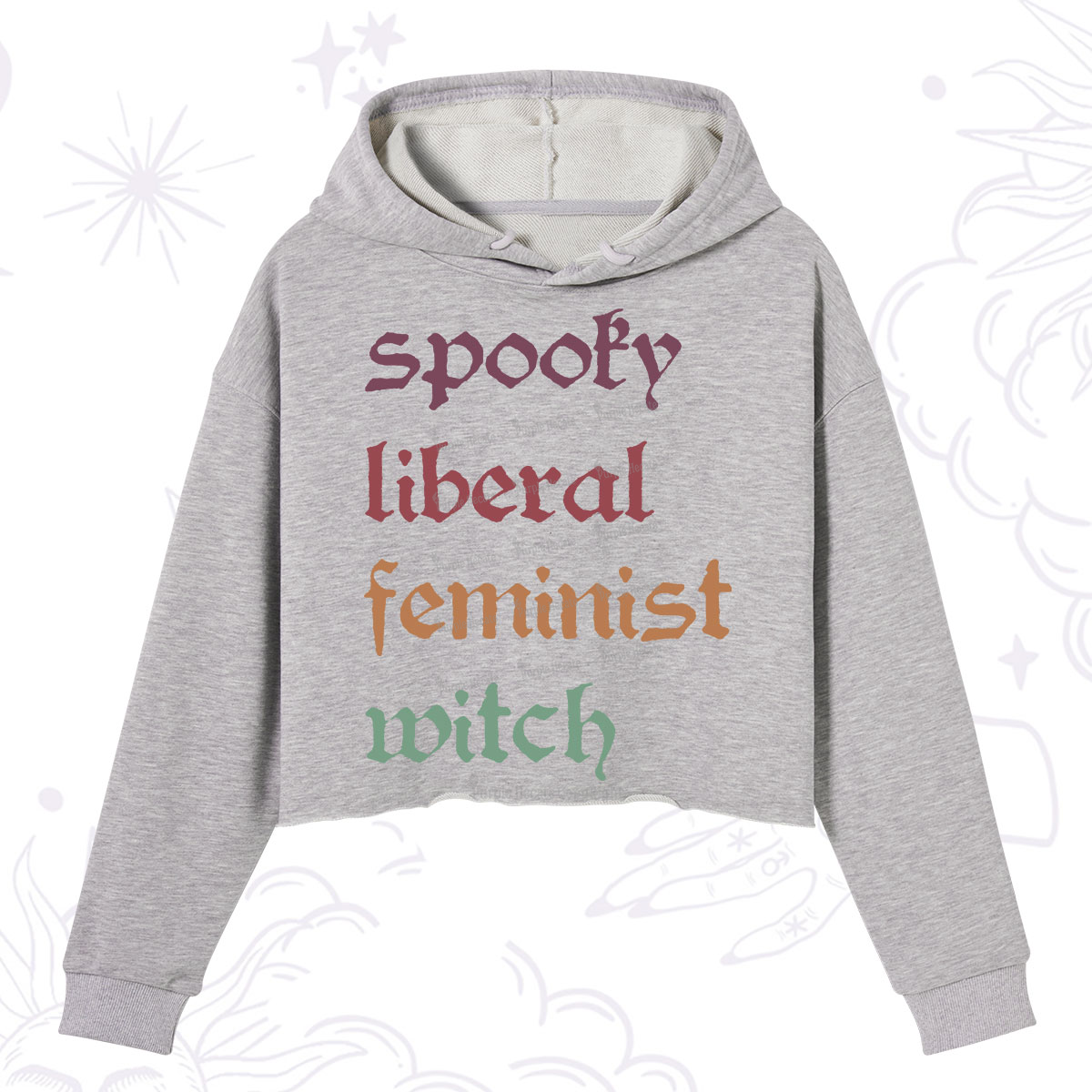 Purplehecate Spooky Liberal Feminist Witch Crop Hoodie