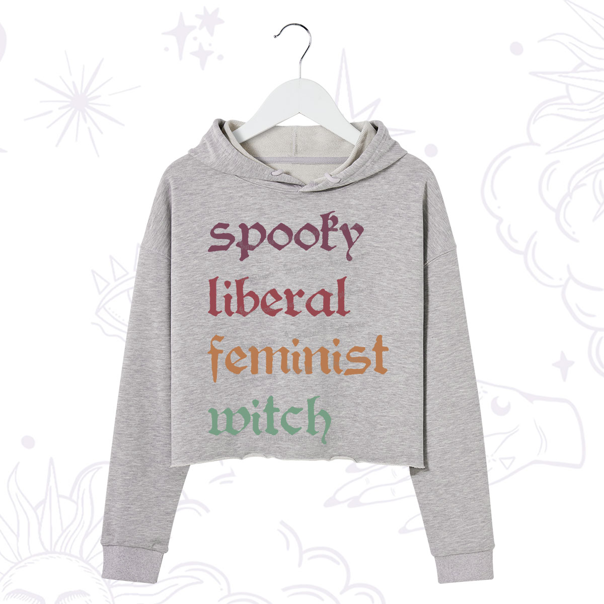 Purplehecate Spooky Liberal Feminist Witch Crop Hoodie