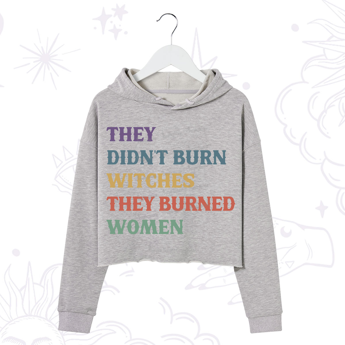 Purplehecate They Didn't Burn Witches They Burned Women Crop Hoodie