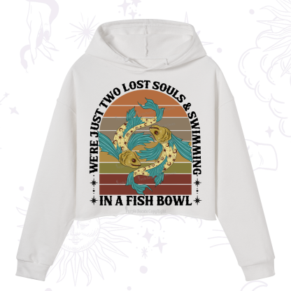 Purplehecate We're Just Two Lost Souls Swimming In A Fish Bowl Crop Hoodie