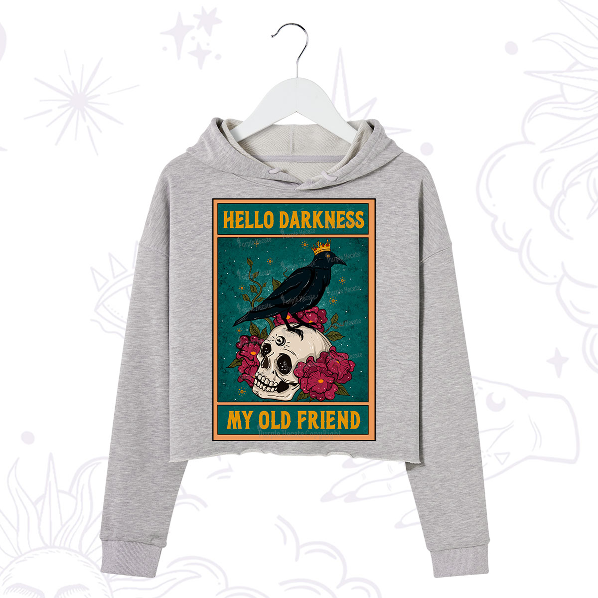 Purplehecate The Hello Darkness My Old Friend Oracle Card Crop Hoodie