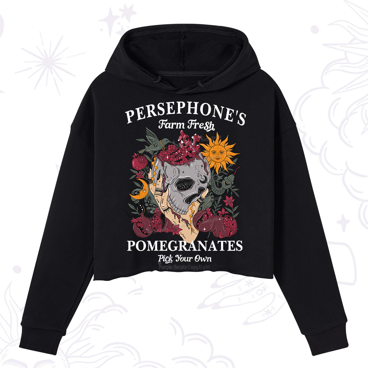 Purplehecate Persephone's Farm Fresh Pomegranates Pick Your Own Crop Hoodie