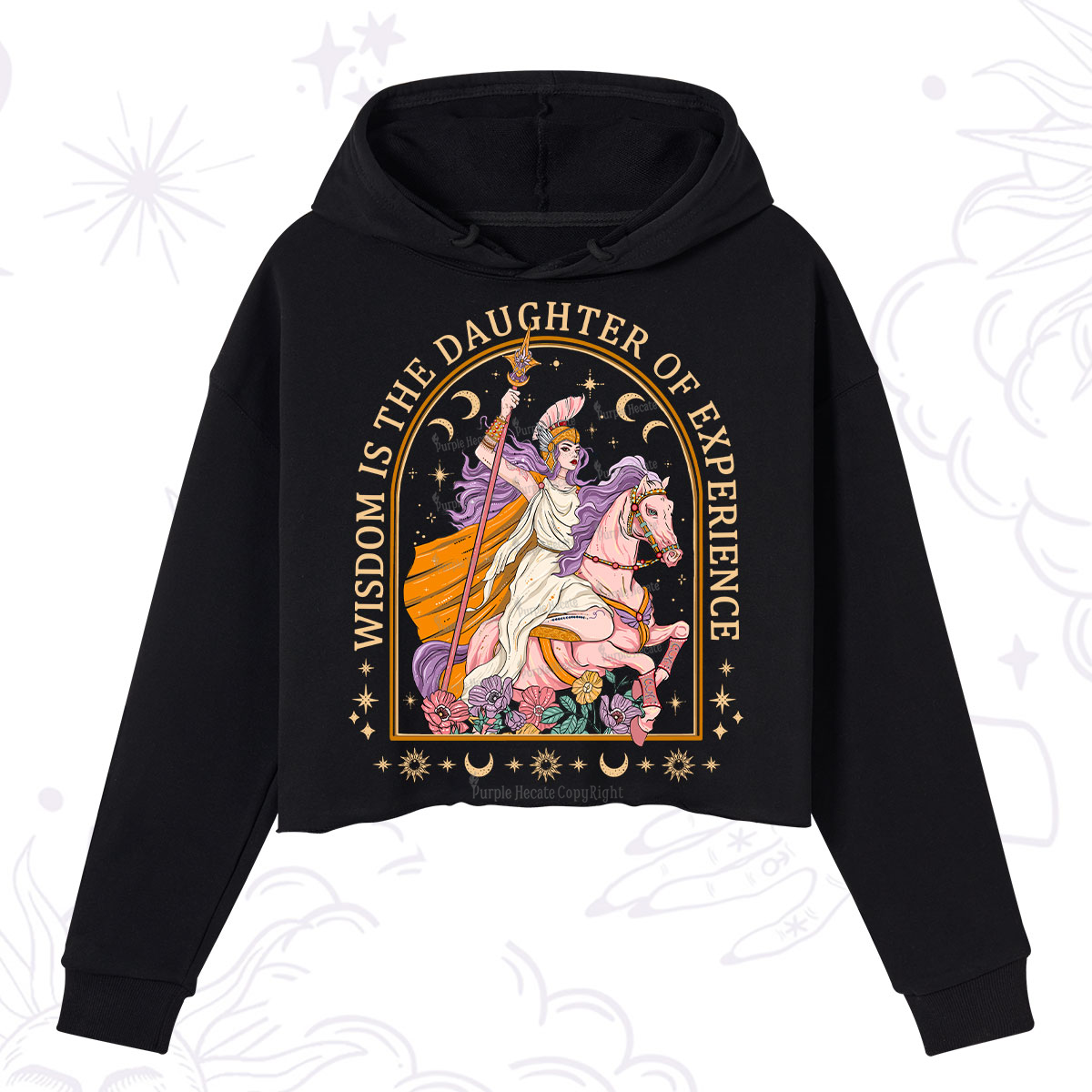 Purplehecate Wisdom Is The Daughter Of Experience Crop Hoodie