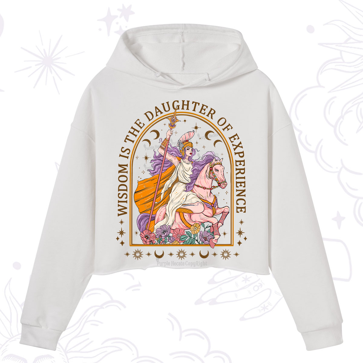 Purplehecate Wisdom Is The Daughter Of Experience Crop Hoodie