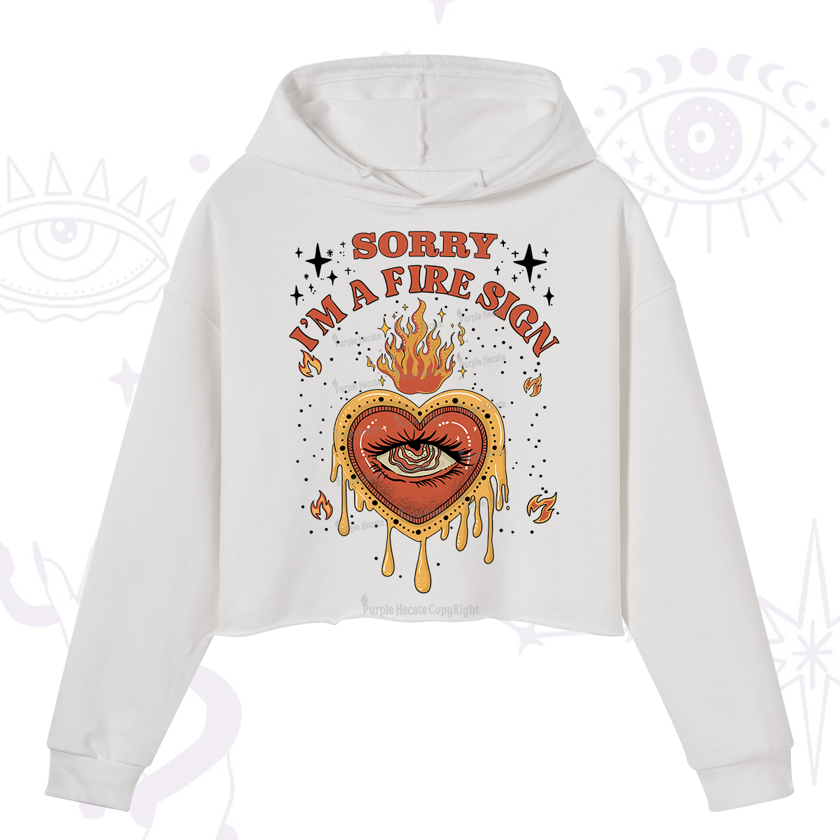 Purplehecate Sorry I'm A Fire Sign Crop Hoodie