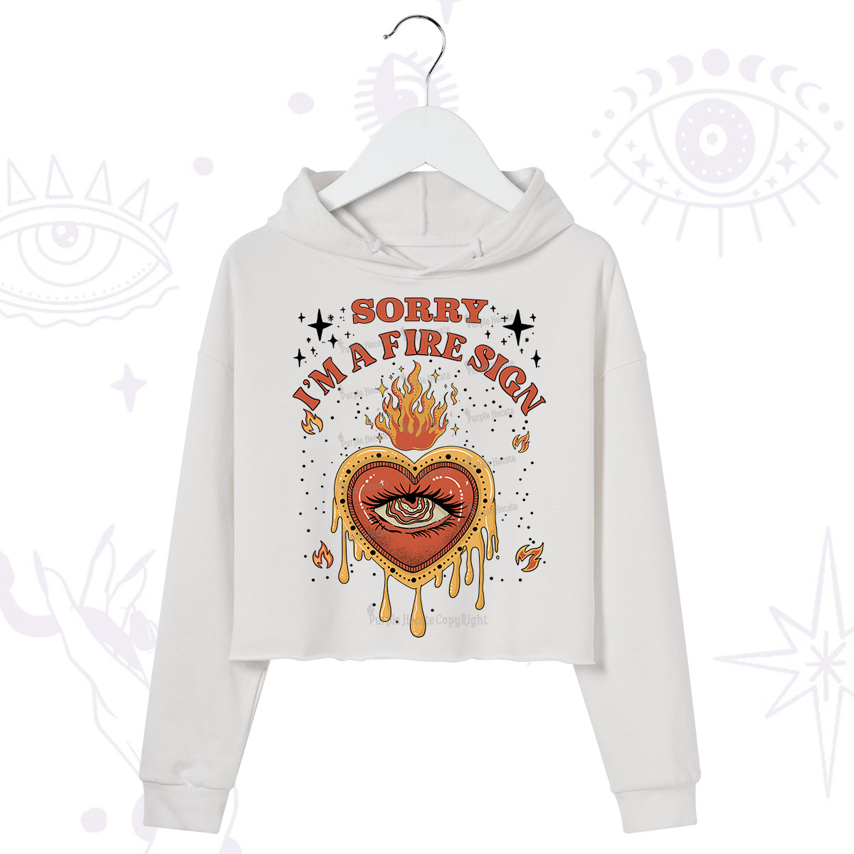 Purplehecate Sorry I'm A Fire Sign Crop Hoodie