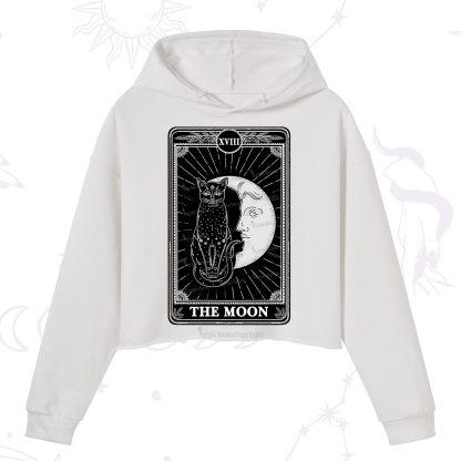 Purplehecate The Moon Tarot Card Crop Hoodie