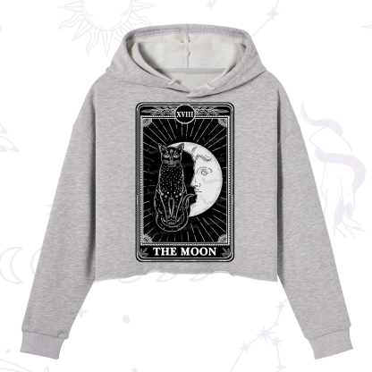 Purplehecate The Moon Tarot Card Crop Hoodie