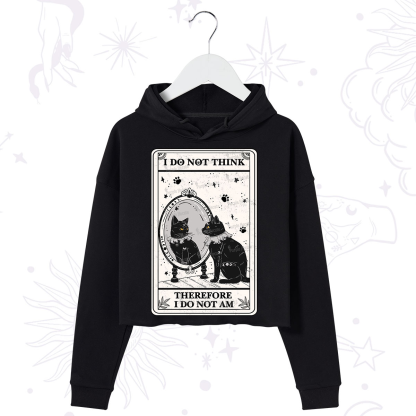 Purplehecate The I Do Not Think Therefore I Do Not Am Oracle Card Crop Hoodie