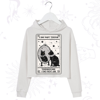 Purplehecate The I Do Not Think Therefore I Do Not Am Oracle Card Crop Hoodie