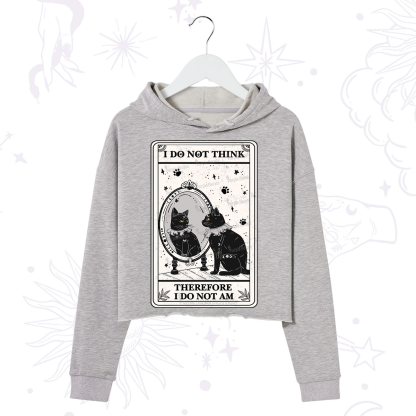 Purplehecate The I Do Not Think Therefore I Do Not Am Oracle Card Crop Hoodie