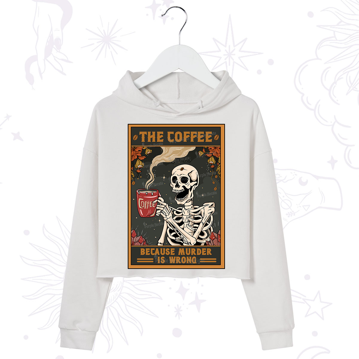 Purplehecate The Coffee Because Murder Is Wrong Oracle Card Crop Hoodie
