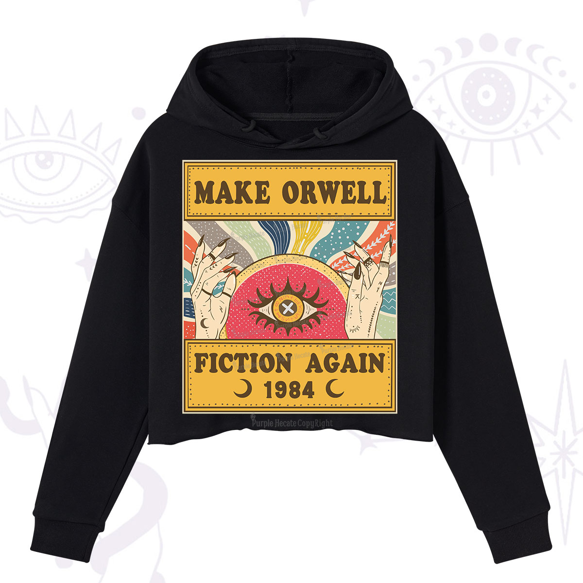 Purplehecate Make 1984 Fiction Again Crop Hoodie