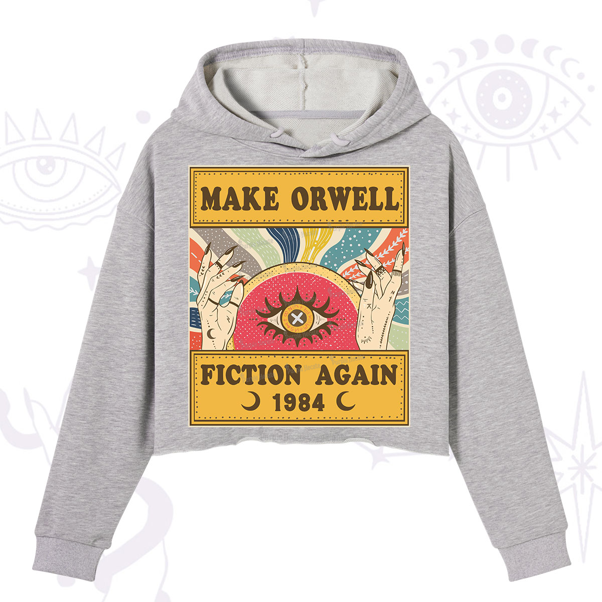 Purplehecate Make 1984 Fiction Again Crop Hoodie