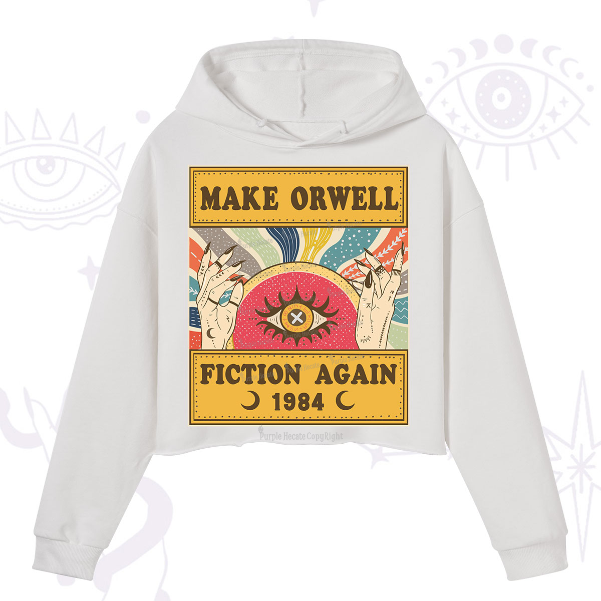 Purplehecate Make 1984 Fiction Again Crop Hoodie