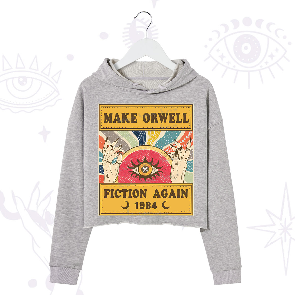 Purplehecate Make 1984 Fiction Again Crop Hoodie