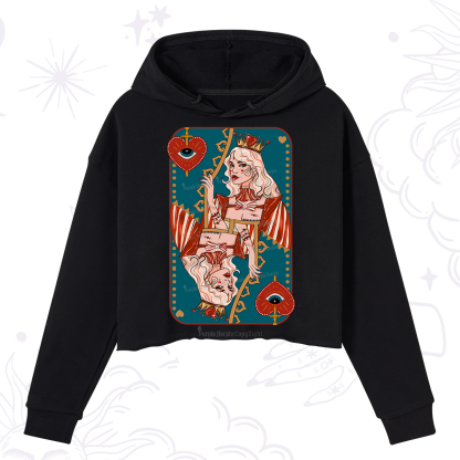 Purplehecate Mystic Queen of Hearts Crop Hoodie