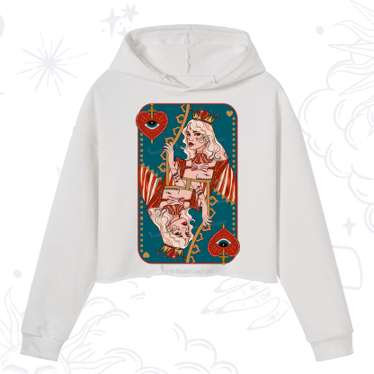 Purplehecate Mystic Queen of Hearts Crop Hoodie