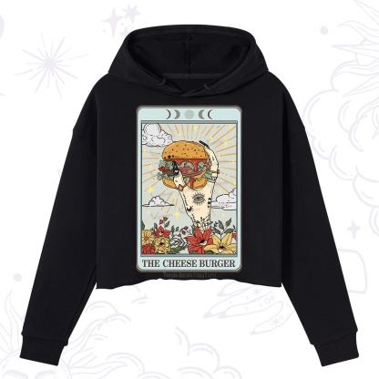 Purplehecate The Cheese Burger Tarot Crop Hoodie