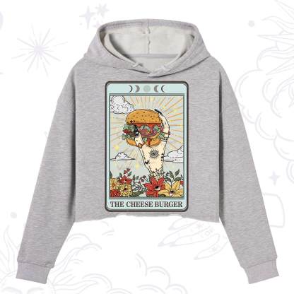 Purplehecate The Cheese Burger Tarot Crop Hoodie
