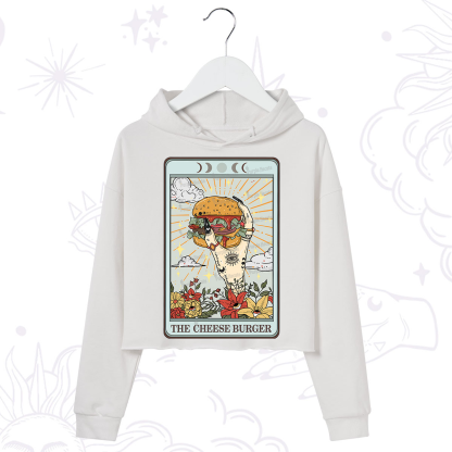 Purplehecate The Cheese Burger Tarot Crop Hoodie