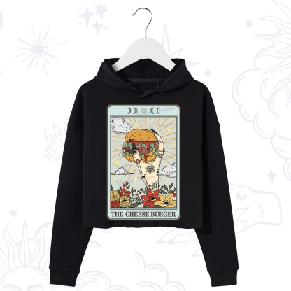 Purplehecate The Cheese Burger Tarot Crop Hoodie