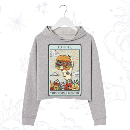 Purplehecate The Cheese Burger Tarot Crop Hoodie