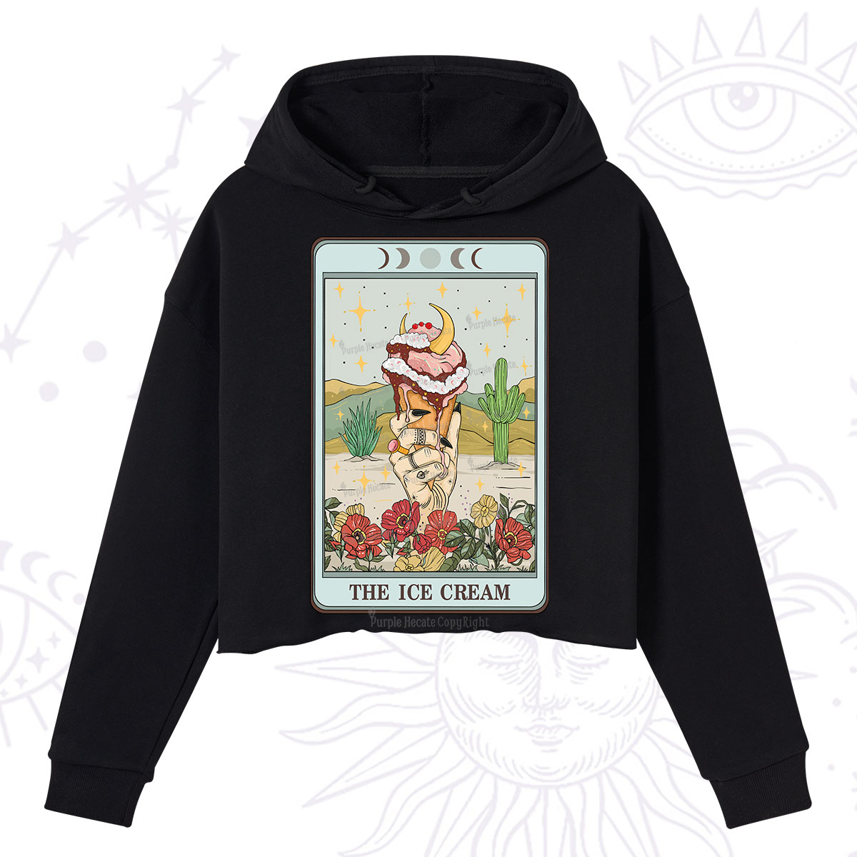 Purplehecate The Ice Cream Tarot Crop Hoodie