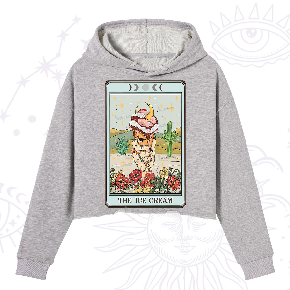 Purplehecate The Ice Cream Tarot Crop Hoodie