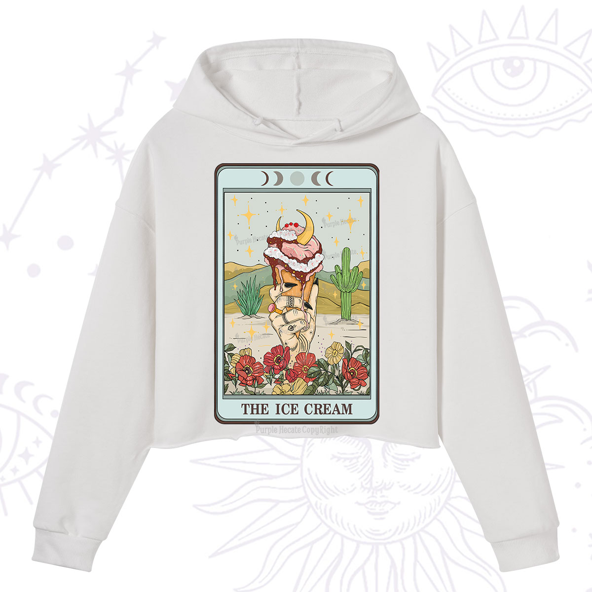 Purplehecate The Ice Cream Tarot Crop Hoodie