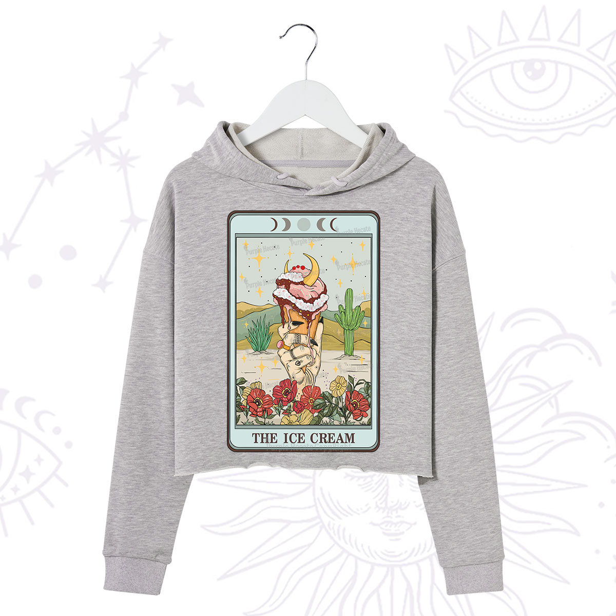 Purplehecate The Ice Cream Tarot Crop Hoodie