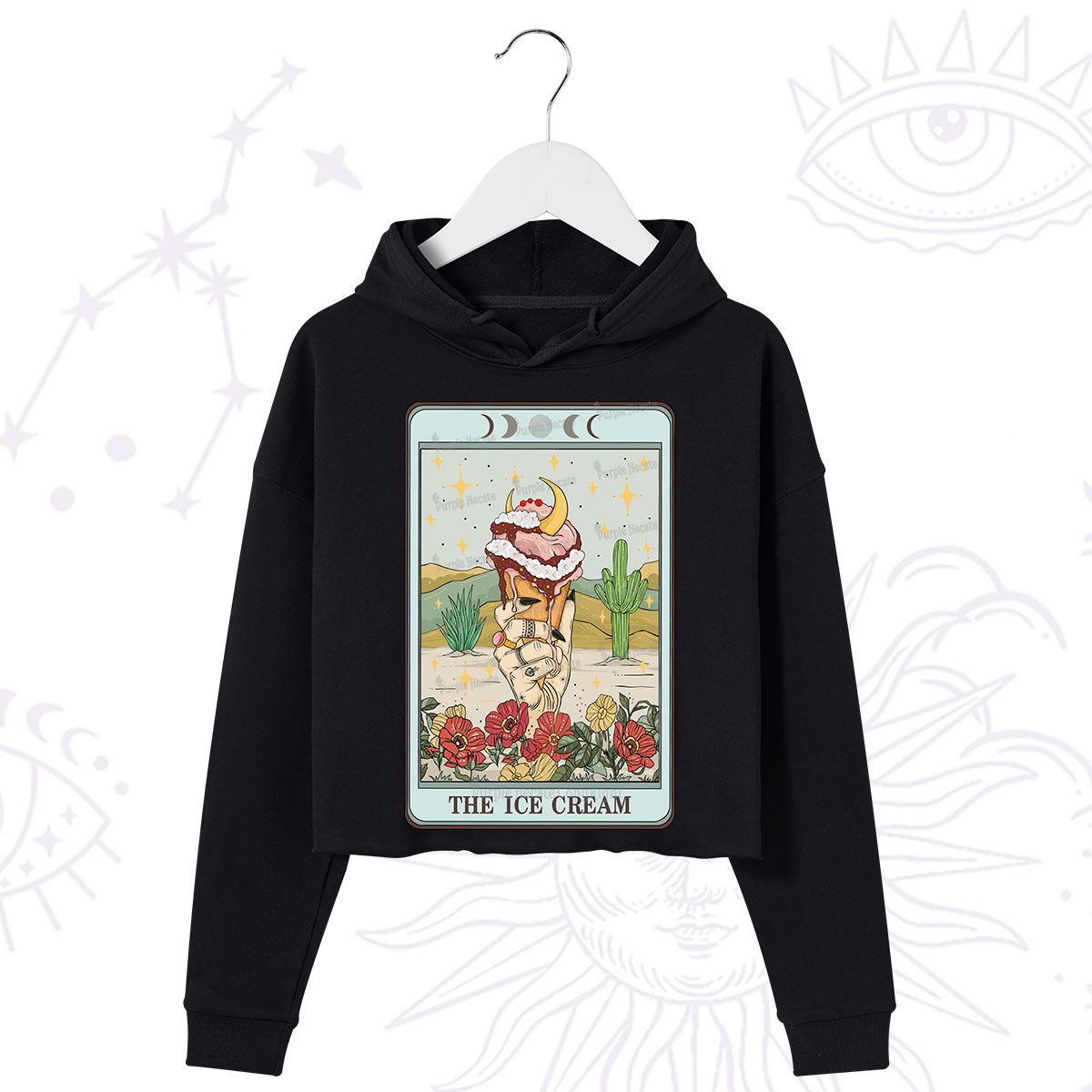 Purplehecate The Ice Cream Tarot Crop Hoodie