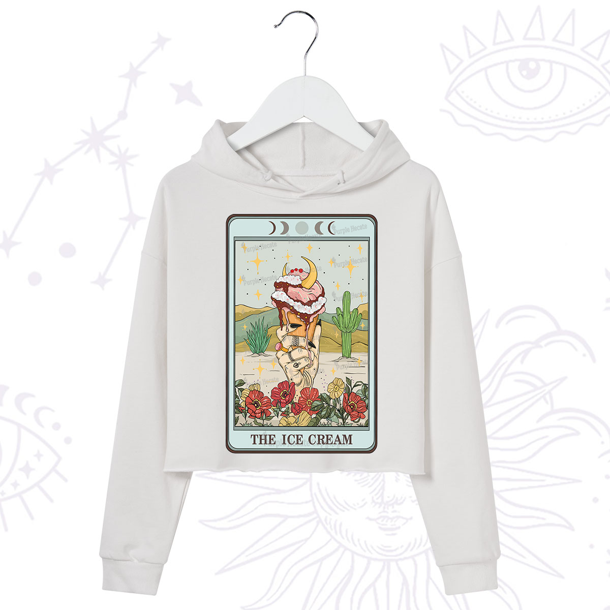 Purplehecate The Ice Cream Tarot Crop Hoodie