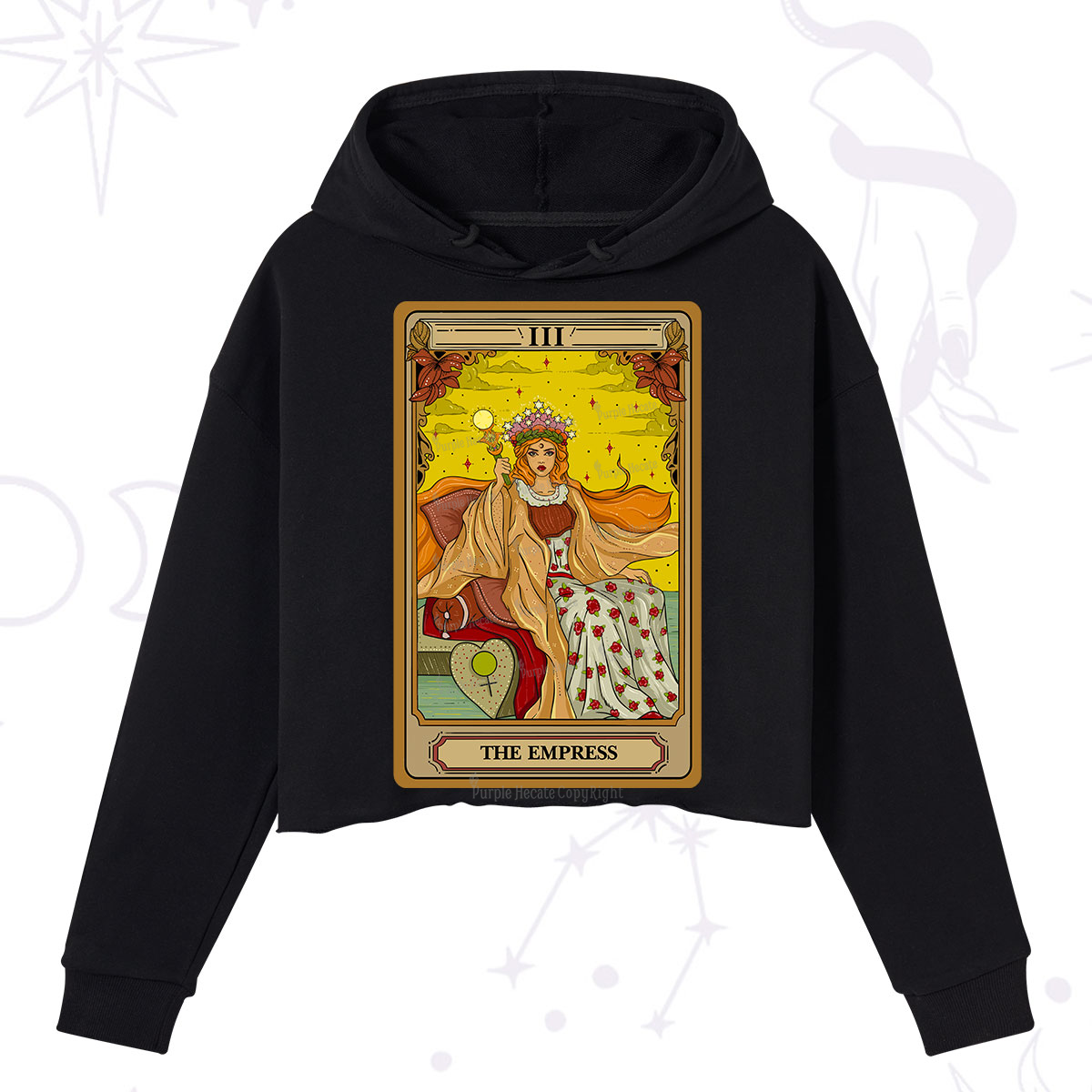 Purplehecate The Empress Tarot Crop Hoodie