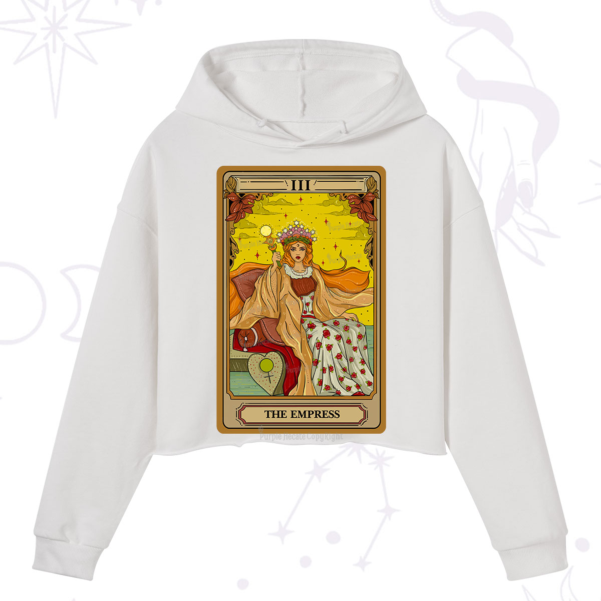 Purplehecate The Empress Tarot Crop Hoodie