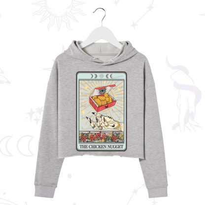 Purplehecate The Chicken Nugget Tarot Card Crop Hoodie