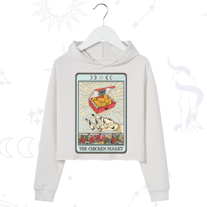 Purplehecate The Chicken Nugget Tarot Card Crop Hoodie